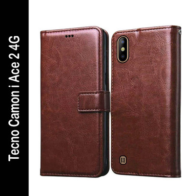 Casotec Flip Cover for Tecno Camon i Ace 2(Brown, Pack of: 1)