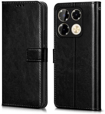 WOW Imagine Flip Cover for Infinix Note 40 Pro+ 5G | Note 40 Pro (Leather Finish | Card Pockets Wallet & Stand)(Black, Magnetic Case)