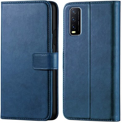 usetokart Flip Cover for Vivo Y20i(Blue, Dual Protection, Pack of: 1)