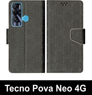 SScase Flip Cover for Tecno Pova Neo 4G(Black, Shock Proof, Pack of: 1)
