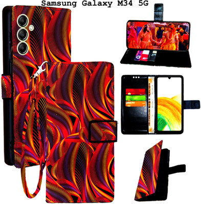 Mxkart Flip Cover for Samsung Galaxy M34 5G(Red, Pack of: 1)