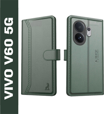 AIBEX Flip Cover for Vivo V60E 5G / Vivo T4 Pro 5G / Vivo V60 5G| Premium Leather Finish | Magnetic Closure(Green, Magnetic Case, Pack of: 1)
