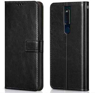 WOW Imagine Flip Cover for OPPO F11 PRO (Flexible | Leather Finish | Card Pockets Wallet & Stand |(Black, Magnetic Case, Pack of: 1)