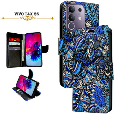 SHANNO Flip Cover for vivo T4x 5G(Blue, Pack of: 1)