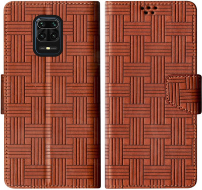 SBMS Flip Cover for Poco M2 Pro / Mi Redmi Note 9 Pro / Redmi Note 9 Pro Max / Redmi Note 10 Lite Back Case(Brown, Shock Proof, Pack of: 1)
