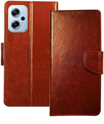 Juberous Flip Cover for Redmi K50i 5G(Brown, Shock Proof, Pack of: 1)