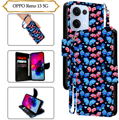 Asmart Flip Cover for OPPO Reno 13 5G(Black, Pack of: 1)