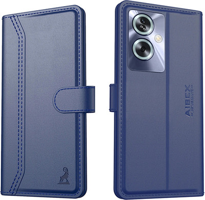 AIBEX Flip Cover for Oppo A79 5G| Premium Leather Finish | Magnetic Closure | Kickstand Feature | Shockproof(Blue, Magnetic Case, Pack of: 1)