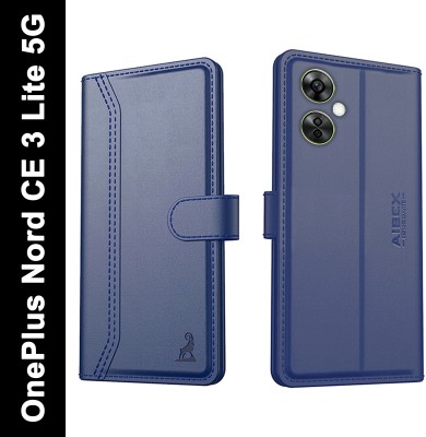 AIBEX Flip Cover for OnePlus Nord CE 3 Lite 5G|Vegan PU Leather |Foldable Stand & Pocket(Blue, Cases with Holder, Pack of: 1)