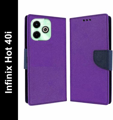 Mehsoos Flip Cover for Infinix Hot 40i(Purple, Dual Protection, Pack of: 1)