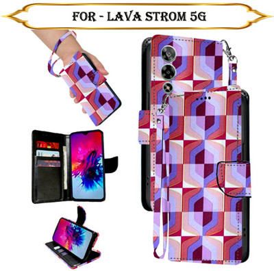 Cutemart Flip Cover for Lava Strom 5G(Multicolor, Pack of: 1)