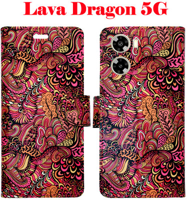 SHANNO Flip Cover for Lava Dragon 5G(Red, Pack of: 1)