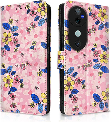 Pikkme Flip Cover for Vivo V40 5G, Vivo 40 Pro 5G, T3 Ultra 5G(Pink, Cases with Holder, Pack of: 1)