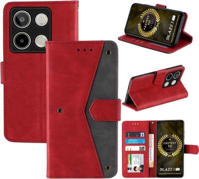 Autofocus Flip Cover for Lava Blaze 3 5G(Red, Camera Bump Protector, Pack of: 1)