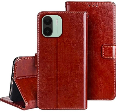 COST TO COST Flip Cover for Mi A1, Mi Redmi A1 2022 New 220733S(Brown, Black, Dual Protection, Pack of: 1)