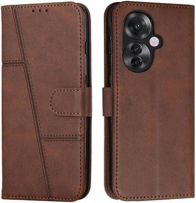 Chaseit Flip Cover for OPPO F25 Pro 5G(Brown, Dual Protection, Pack of: 1)