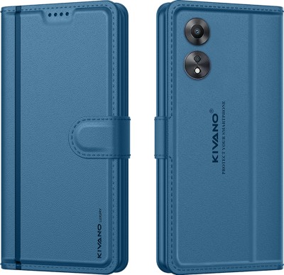 KIVANO LUXE Flip Cover for Oppo A58 5G / Oppo A78 5G(Blue, Card Holder, Pack of: 1)