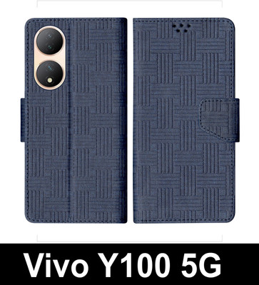 SBMS Flip Cover for Vivo Y100 5G(Blue, Shock Proof, Pack of: 1)