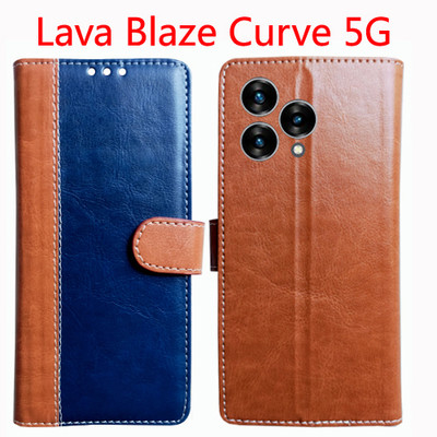 Toklot Flip Cover for Lava Blaze Curve 5G(Brown, Pack of: 1)