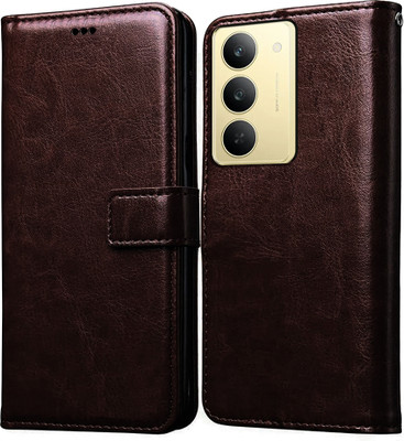 Casotec Flip Cover for Realme 14x 5G, Realme P3x 5G(Brown, Pack of: 1)