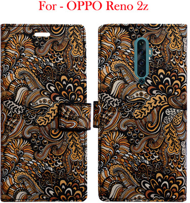 Toklot Flip Cover for OPPO Reno 2z(Brown, Pack of: 1)