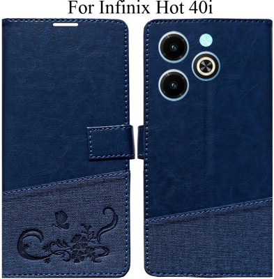 MYSHANZ Flip Cover for Infinix Hot 40i(Blue)