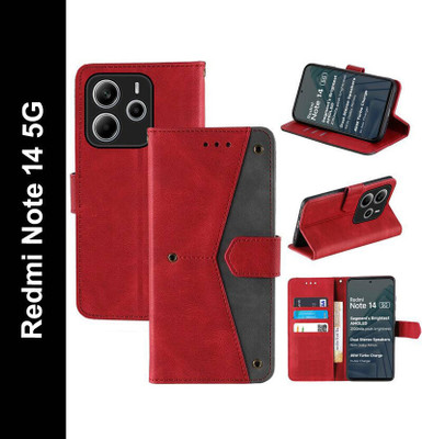 Mashgul Flip Cover for Redmi Note 14 5G, Redmi Note 14 SE 5G(Red, Shock Proof, Pack of: 1)