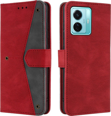 Autofocus Flip Cover for IQOO Z6 Pro 5G(Red, Cases with Holder, Pack of: 1)