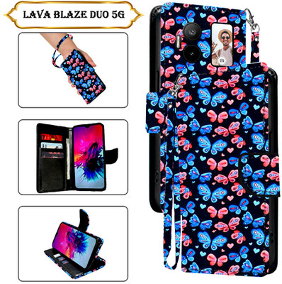 SALGO Flip Cover for Lava Blaze Duo 5G(Black, Pack of: 1)