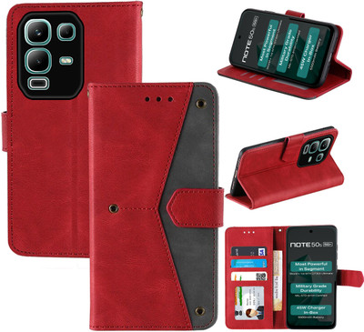 Autofocus Flip Cover for Infinix Note 50S 5G+(Red, Camera Bump Protector, Pack of: 1)