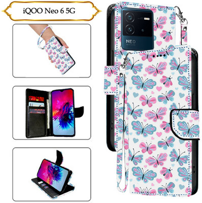 PARGO Flip Cover for IQoo Neo 6 5G(White, Pack of: 1)