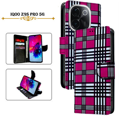 Asmart Flip Cover for iQOO Z9s Pro 5G(Pink, Pack of: 1)