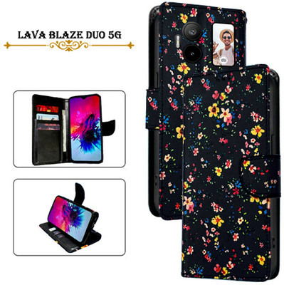 PARGO Flip Cover for Lava Blaze Duo 5G(Black, Pack of: 1)