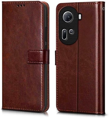 SUCH Protective Case for Leather Flip Phone Cover for Oppo Reno 11 5G (Brown, Grip Case, Pack of: 1)(Brown)