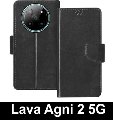 SBMS Flip Cover for Lava Agni 2 5G(Black, Shock Proof, Pack of: 1)