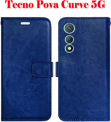 SHANNO Flip Cover for Tecno Pova Curve 5G(Blue, Pack of: 1)