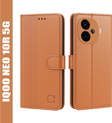 AIBEX Flip Cover for iQOO Neo 10R 5G|Inbuilt Wallet & Card Slots|Premium Leather Magnetic Case(Brown, Card Holder, Pack of: 1)