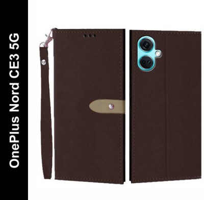 Wynhard Flip Cover for OnePlus Nord CE3 5G(Brown, Grip Case, Pack of: 1)