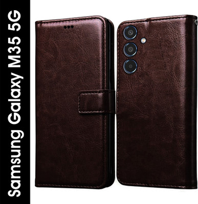Casotec Flip Cover for Samsung Galaxy M35 5G(Brown, Pack of: 1)