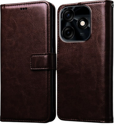 Casotec Flip Cover for Tecno Spark 10C 4G(Brown, Pack of: 1)