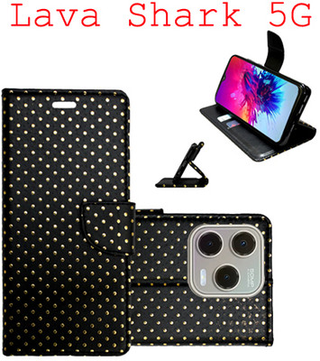 Toklot Flip Cover for Lava Shark 5G(Black, Pack of: 1)