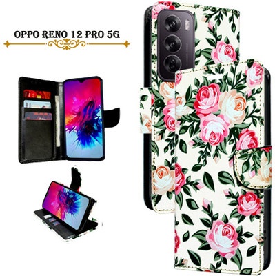 Asmart Flip Cover for Oppo Reno 12 Pro 5G(White, Pack of: 1)