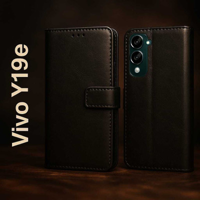 STARFLIP Flip Cover for STAR-FLIPFlip Cover for Vivo Y19e/Y04 4G/Y29s 5G Leather Flip Cover(Black, Magnetic Case, Pack of: 1)