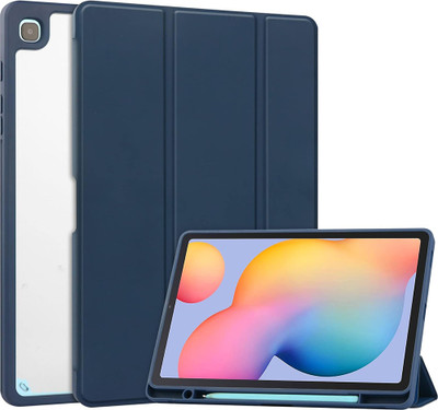 Casotec Flip Cover for Samsung Galaxy Tab S6 Lite 10.4 inch(Blue, Pack of: 1)
