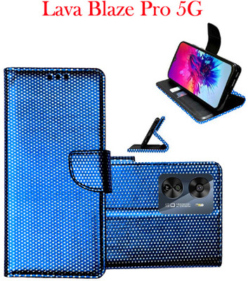 Toklot Flip Cover for Lava Blaze Pro 5G(Blue, Pack of: 1)