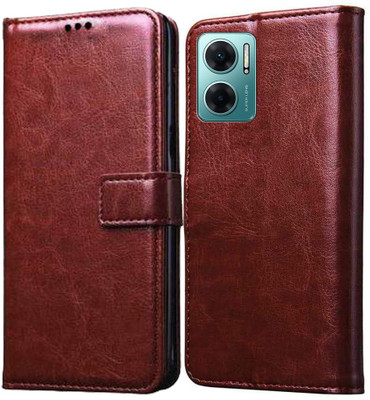 Flocculent Flip Cover for Redmi 11 Prime 5G(Brown, Shock Proof, Pack of: 1)