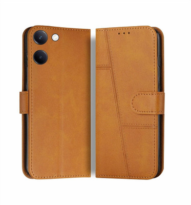 Soul Flip Cover for Vivo Y300 Plus, Card Pockets Wallet & Inbuilt Stand, Wallet Style Flip Back Case Cover(Gold, Magnetic Case, Pack of: 1)