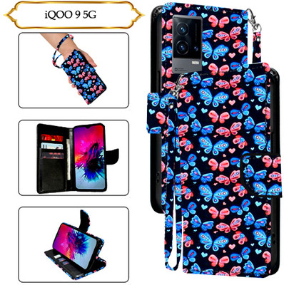 SALGO Flip Cover for iQOO 9 5G(Black, Pack of: 1)