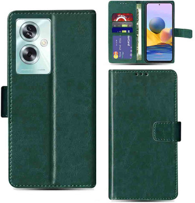 Kalua Mall Flip Cover for Oppo A79 5G mobile flip cover | Oppo CPH2553 mobile flip cover | Green(Green, Magnetic Case, Pack of: 1)