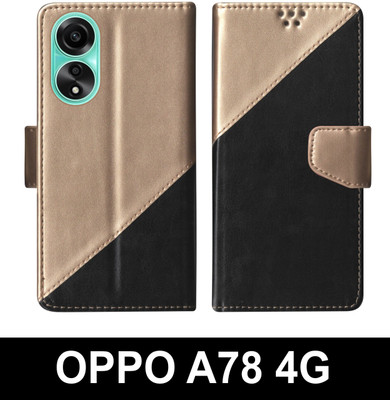 SBMS Flip Cover for OPPO A78, OPPO A78 4G(Black, Beige, Pack of: 1)